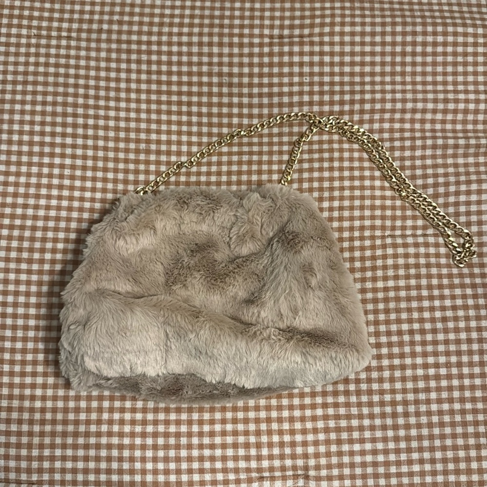 Taupe Fur Anthropologie Clutch